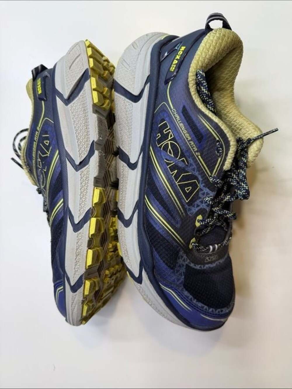 Hoka One One Challenger ATR 2 Navy Blue Lime Green Trail Running Shoes 1009659 - Picture 2 of 8